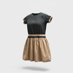 Julie &‎ Julia A-Line Dress One Size Black & Beige Casual Party Drop Waist